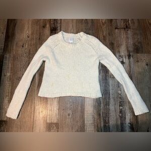 AYR Alpaca Merino Wool Blend Ivory Knit Sweater Size Large